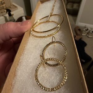Kate Spade Gold and Crystal Hoop Earrings
